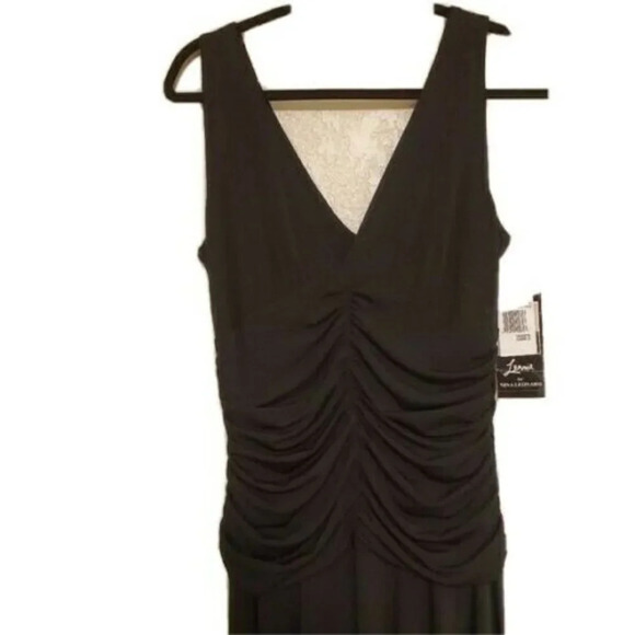 𝅺Lennie For Nina Leonard Womens Dress Small Black Cocktail Party Holiday New - Picture 3 of 3